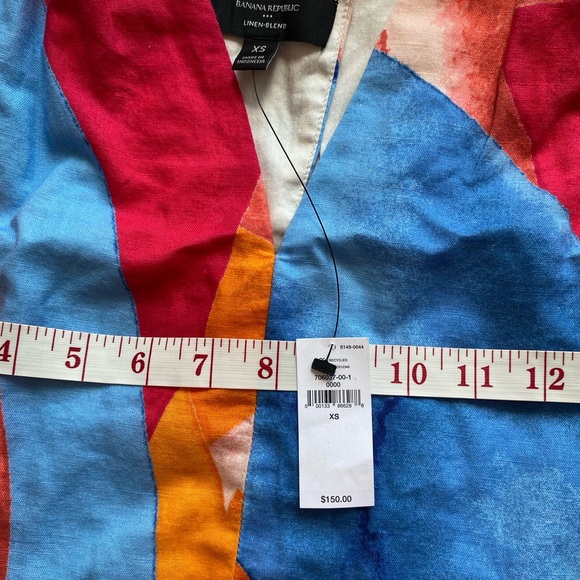 BANANA REPUBLIC NWT LINEN-BLEND TWIST-BACK MIDI DRESS - XS - Picture 7 of 13